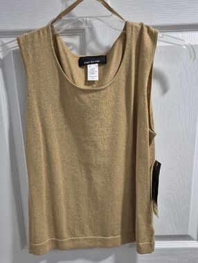 Jones New York Shimmery Gold Sleeveless Knit Tank